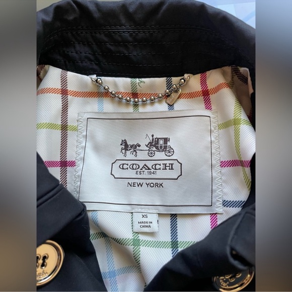 Coach Black Double-Breasted Trench Coat over $400 retail NWOT - Picture 5 of 10